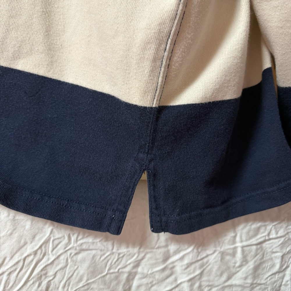 Vintage Polo Ralph Lauren Navy blue and white striped 90s Rugby Shirt - Picture 5 of 11